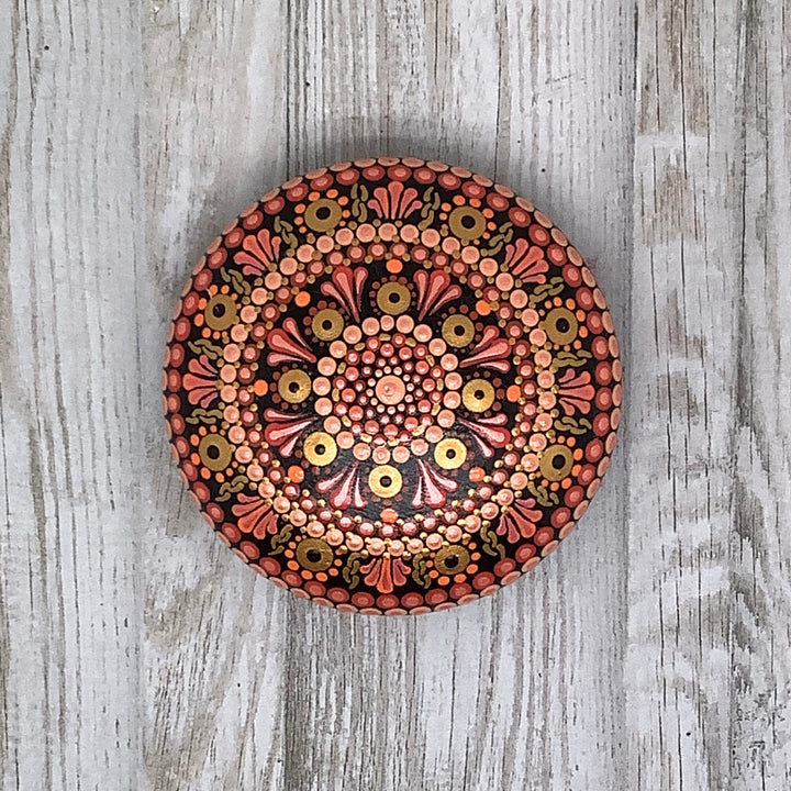 Mandala Steen in Roze en Goud 