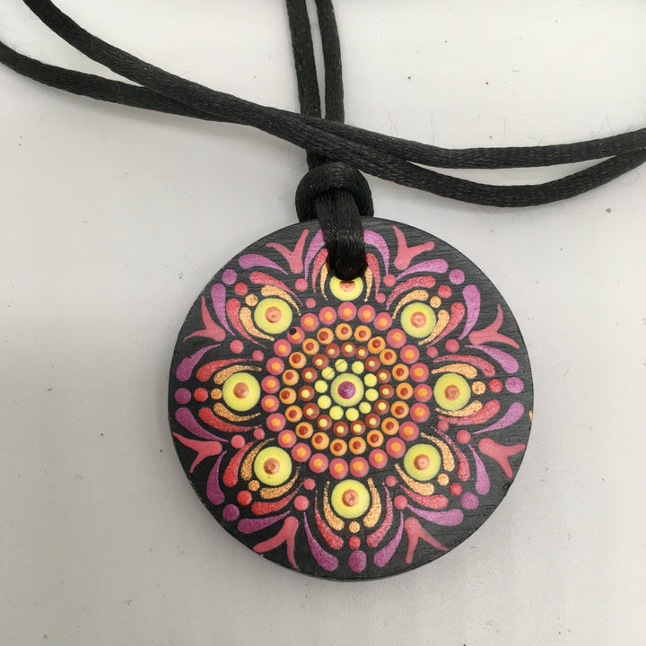 Mandala Necklace in Warm Colors