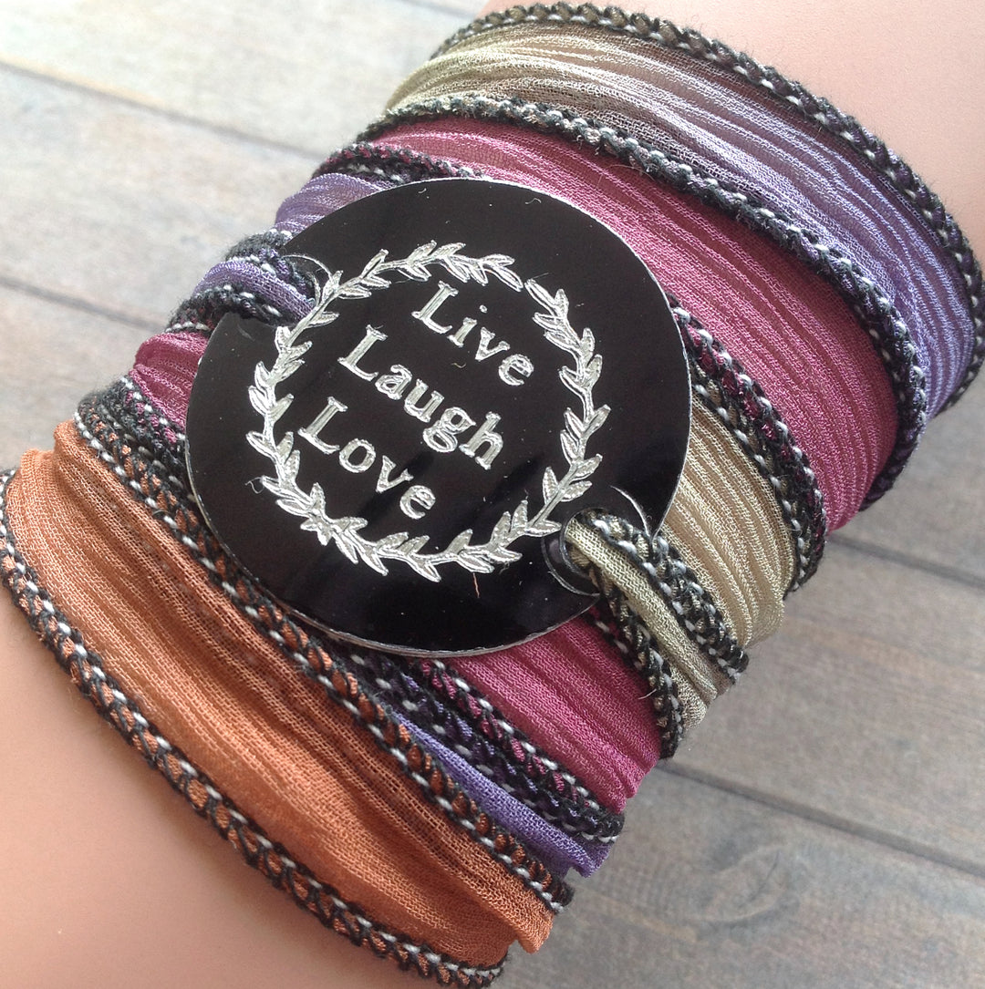 Boho Silk Wrap Live Laugh Love | Boho Silk Wrap | Mandala Stone