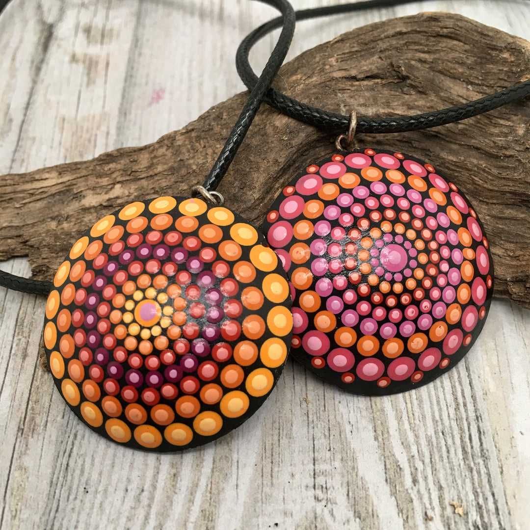 Mandala Necklace Pink, Purple and Orange