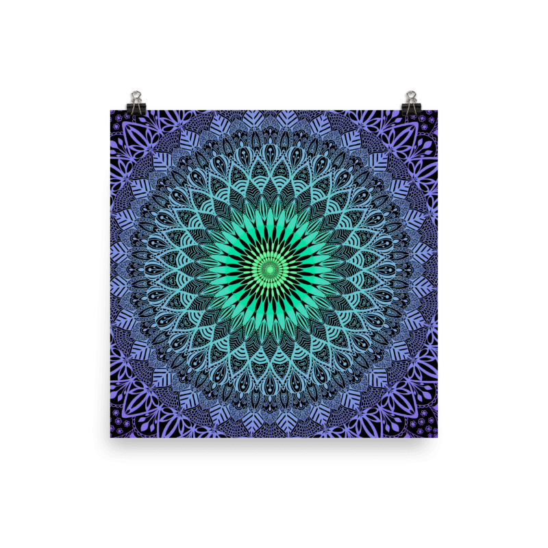 Poster Mandala Design "Purple Rain"