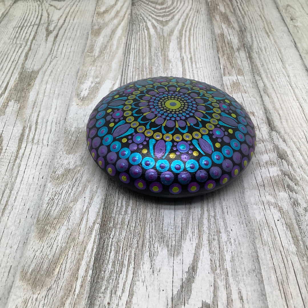 Mandala Stone Gold, Turquoise and Purple small