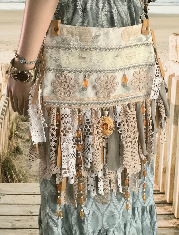 Boho Gobelin Fringe Bag | Boho Tapestry Handbag | Mandala Stone