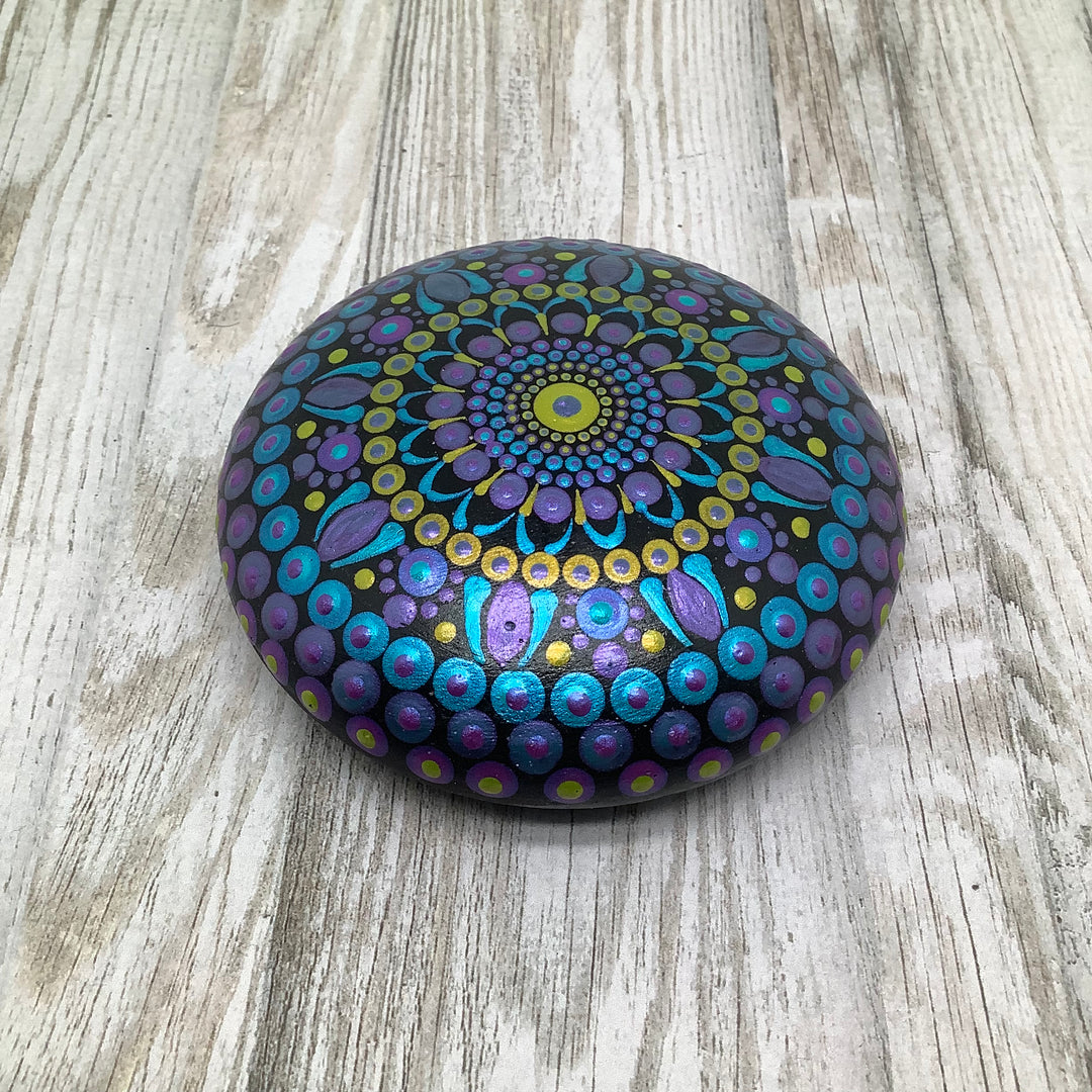 Mandala Stone Gold, Turquoise and Purple small