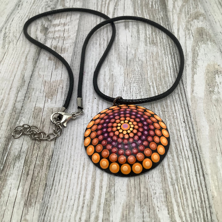 Mandala Necklace in Warm Colors