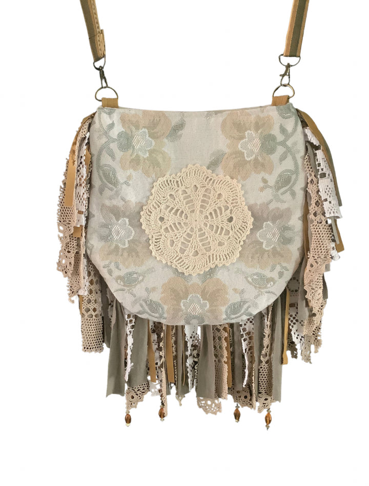 Boho Gobelin Fringe Bag | Boho Tapestry Handbag | Mandala Stone