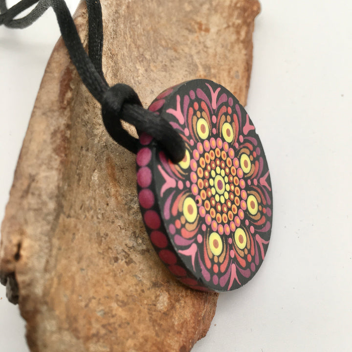 Mandala Necklace in Warm Colors