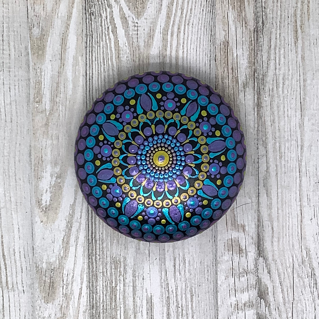 Mandala Stone Gold, Turquoise and Purple small