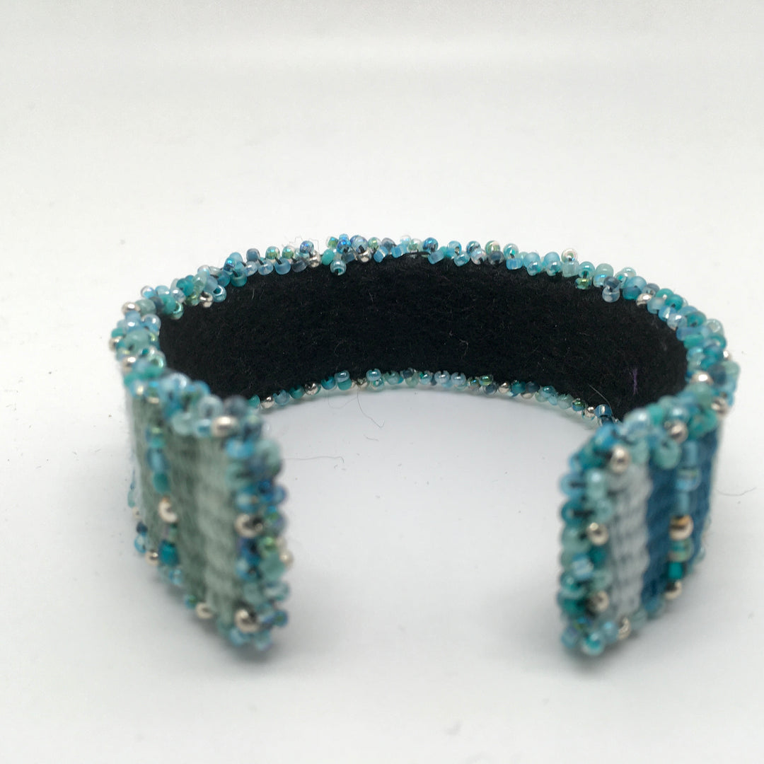 Woven Cuff Bracelet in Blue and Green