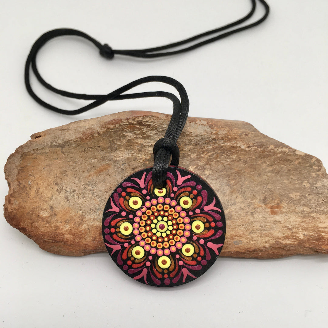 Mandala Necklace in Warm Colors