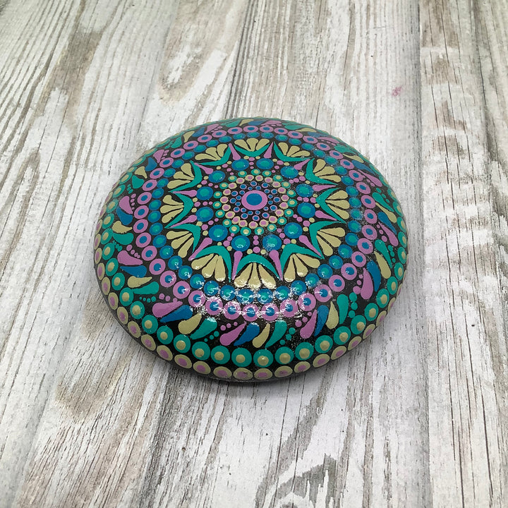 Mandala Stone Turquoise and Pink small