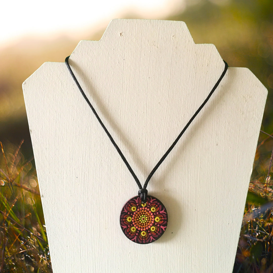 Mandala Necklace in Warm Colors