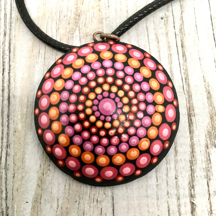 Mandala Necklace Pink, Purple and Orange