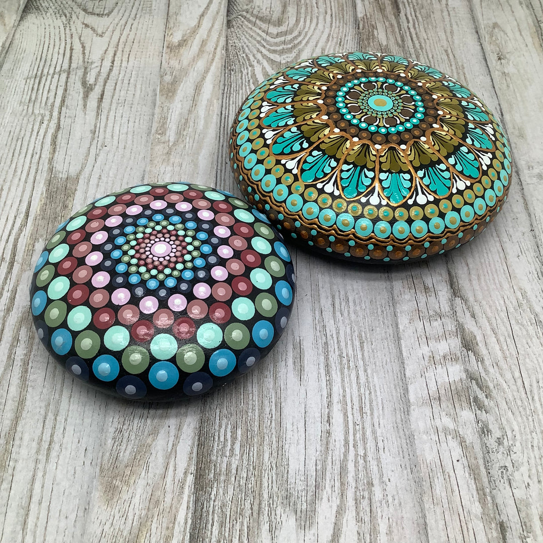 Mandala Steen Dot Art Pastelkleuren