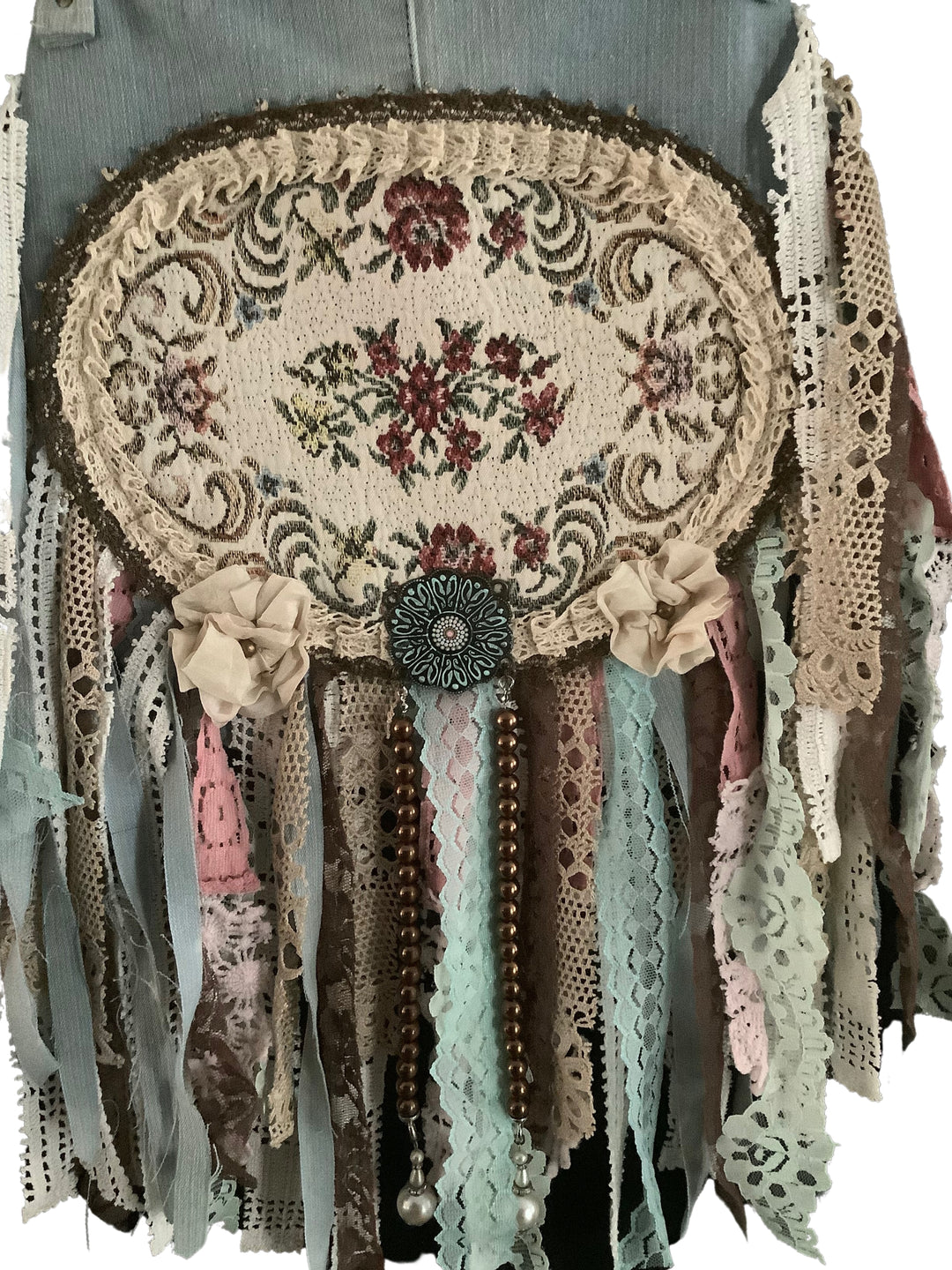 Bohemian Denim Dreams Fringe Bag | Dreams Fringe Bag | Mandala Stone