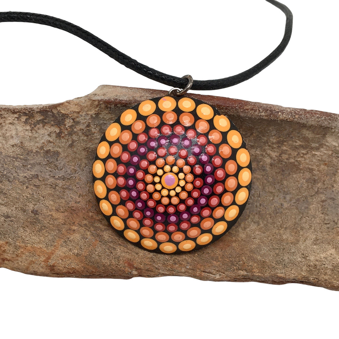 Mandala Necklace in Warm Colors