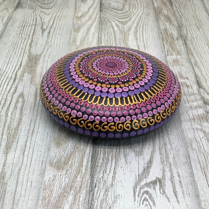 Mandala Stone in Pink and Purple medium