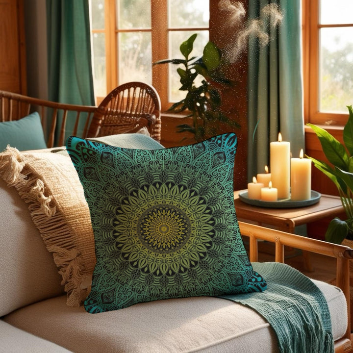 Blue Lagoon : Mandala Pillow Cover for Tranquil Moments