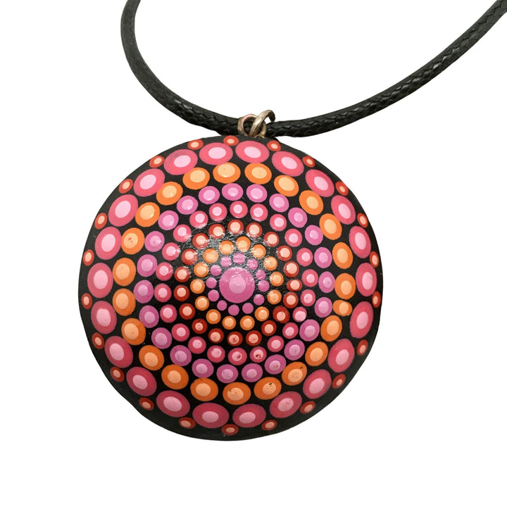 Mandala Necklace Pink, Purple and Orange