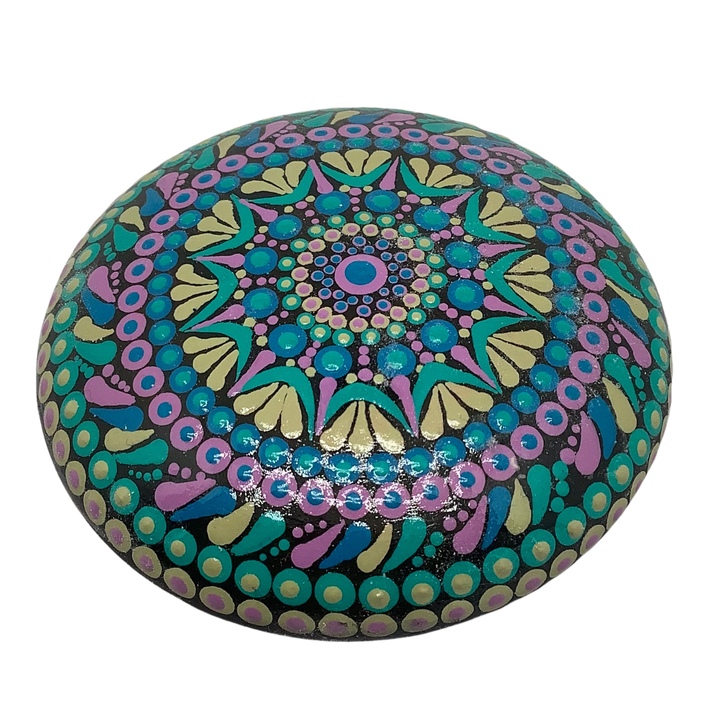 Mandala Steen Turquoise en Roze 