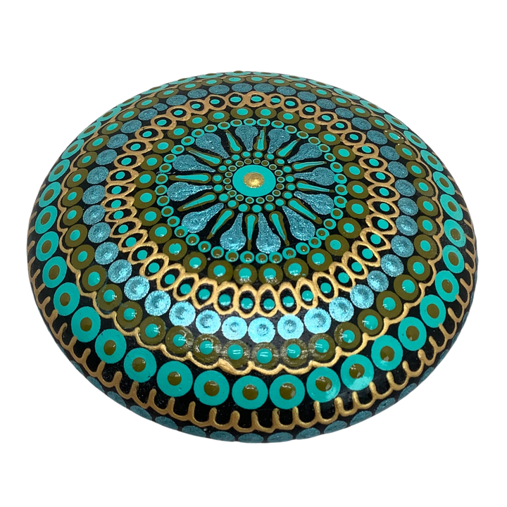 Mandala Stone in Different Shades of Blue small