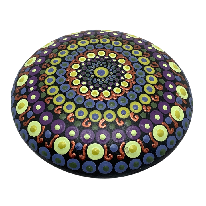 Mandala Stone Purple, Green and Copper small