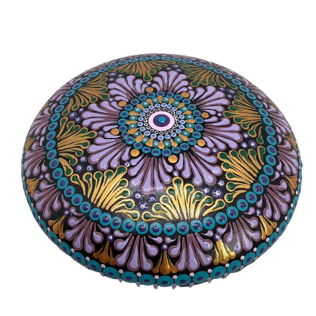 Art Stone Mandala Swooshes in Pink and Gold medium