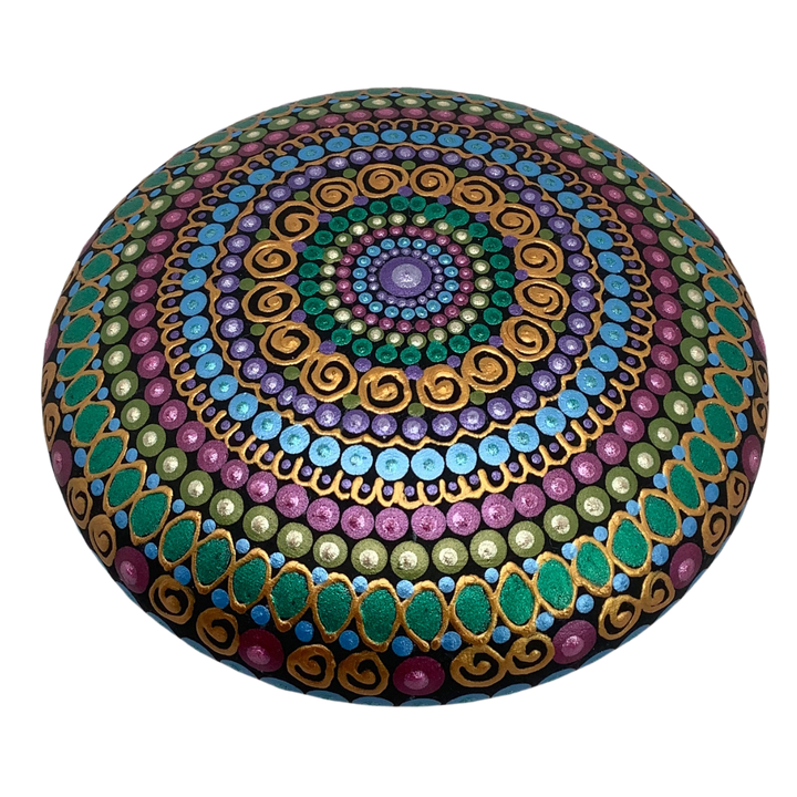 Decoratieve Steen  Mandala in metallic tinten 