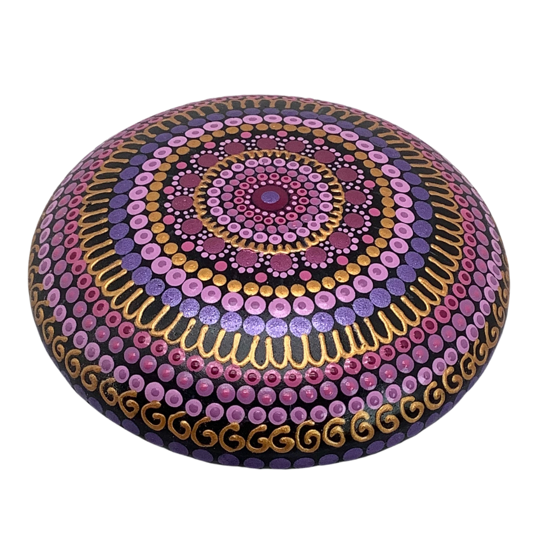 Mandala Stone in Pink and Purple medium