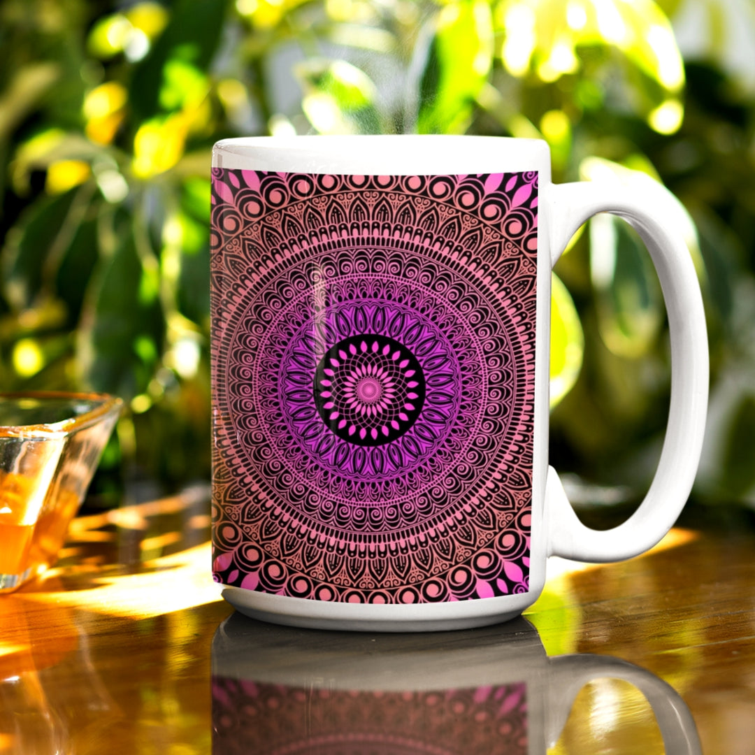 Mehndi Mandala Mug in Salmon and Pink