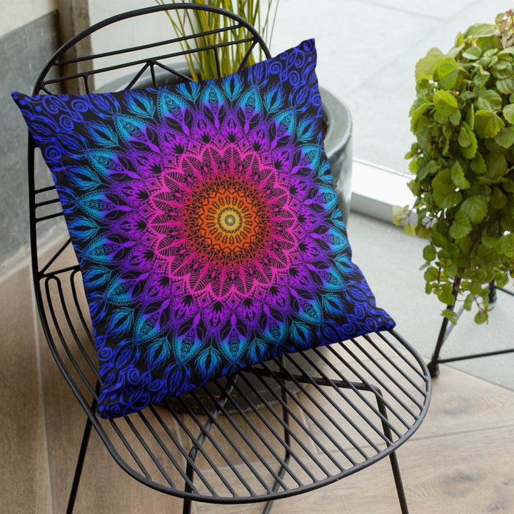 Pillow Case Mandala in Pink, Purple and Turquoise