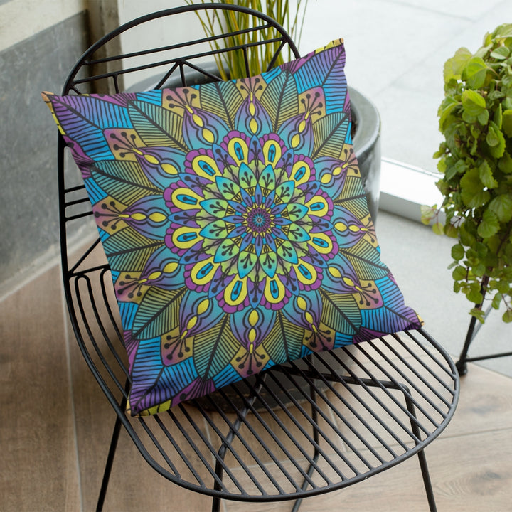 Flower Mandala Pillow Cover | Mandala Pillow Cover | Mandala Stone