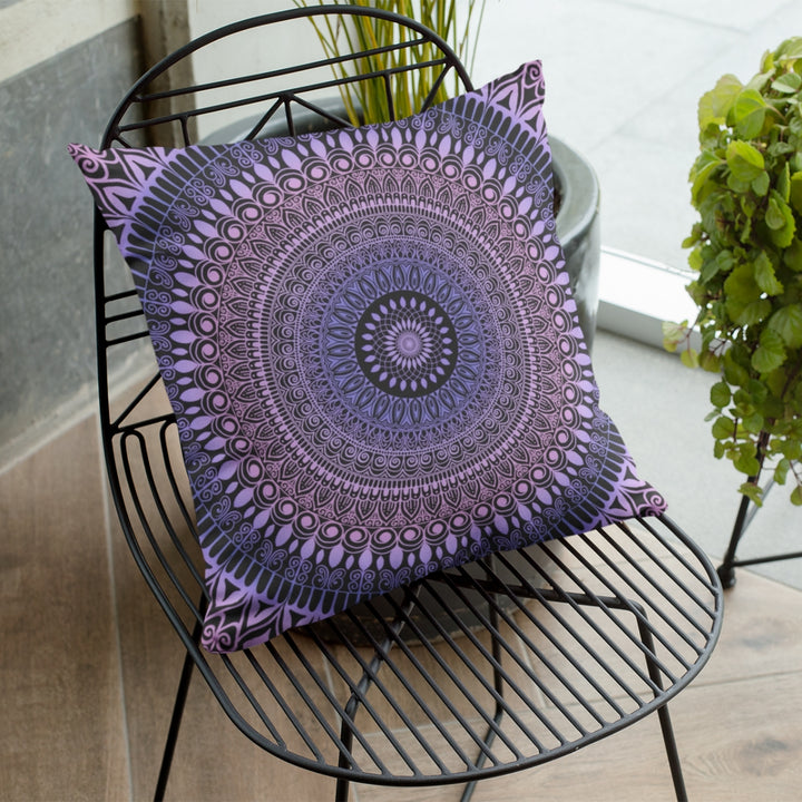 Pillow Case Mandala Henna Design Lavender