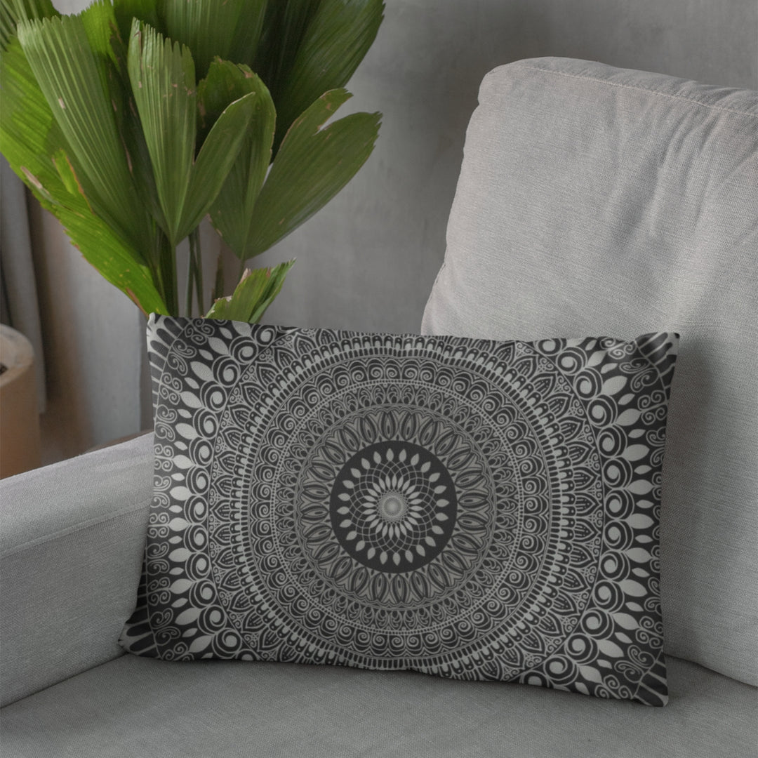 Grey Mandala Pillow Cover | Mandala Pillow Cover | Mandala Stone