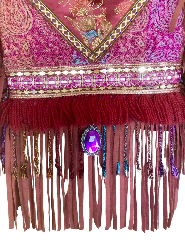 Boho Chic Fringe Bag Purple and Pinks