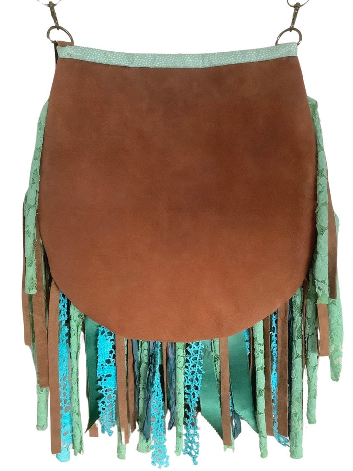 One-of-a-Kind Leather Boho Bag with Adjustable Strap