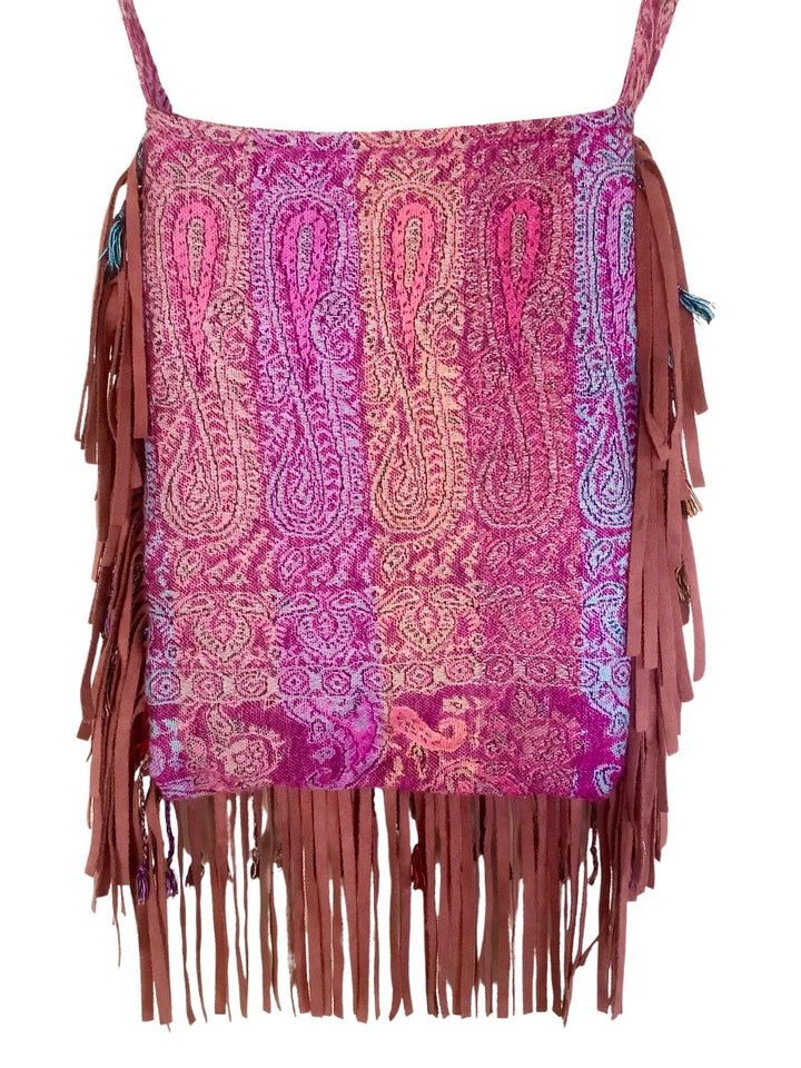 Boho Chic Fringe Bag Purple and Pinks