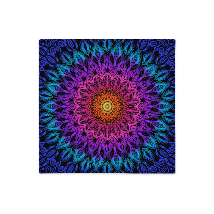 Pillow Case Mandala in Pink, Purple and Turquoise