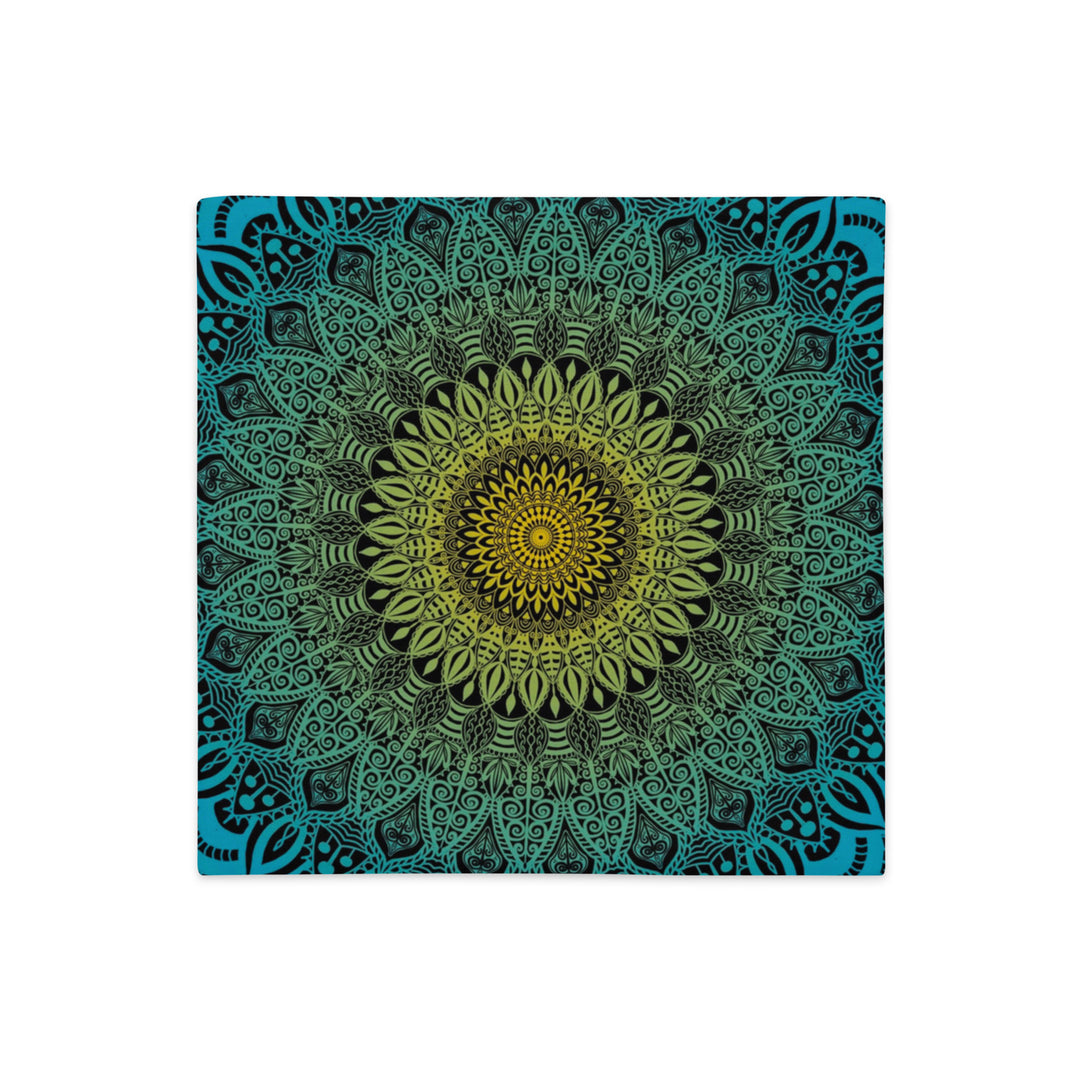 Blue Lagoon Mandala Pillow Cover | Lagoon Pillow Cover | Mandala Stone