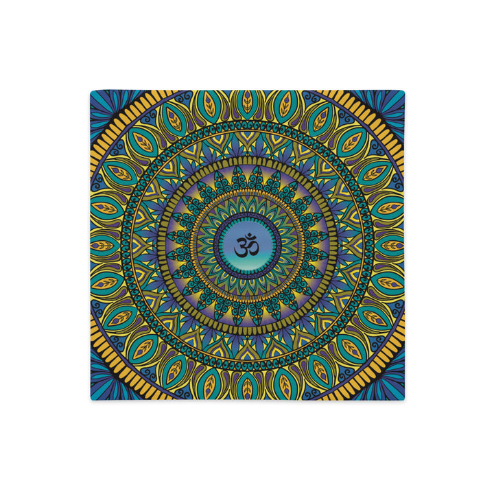 Pillow Case Mandala Ohm in Purple, Blue and Yellow