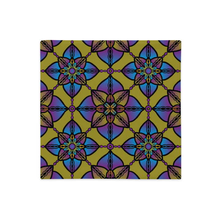 Pillow Case in Mandala Pattern Blue, Purple and Gold