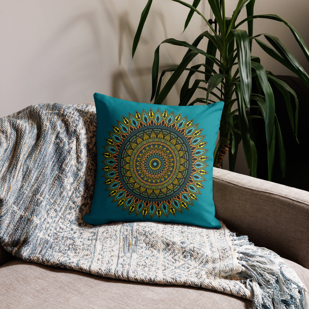 Eastern Blue Pillow Case with Mandala Southwest