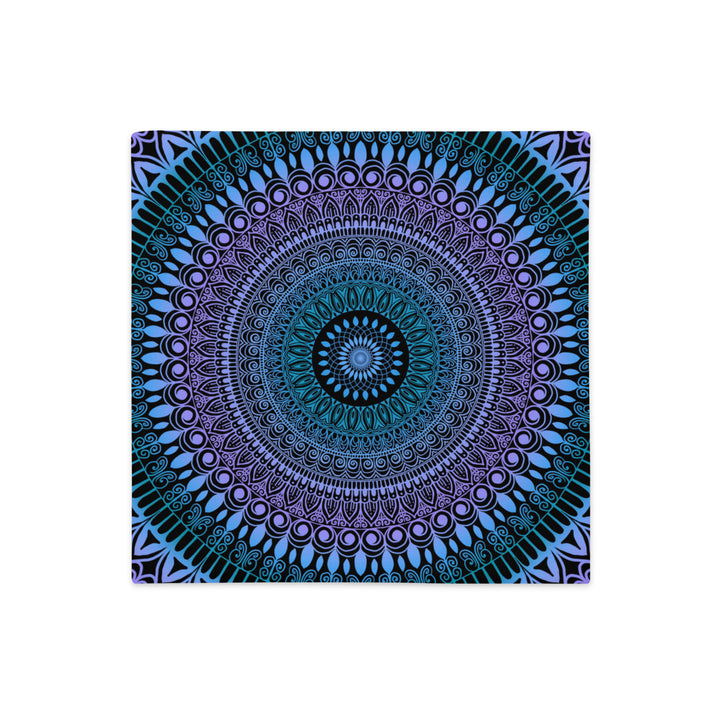 Pillow Case Mandala Henna Design in Turquoise and Pink