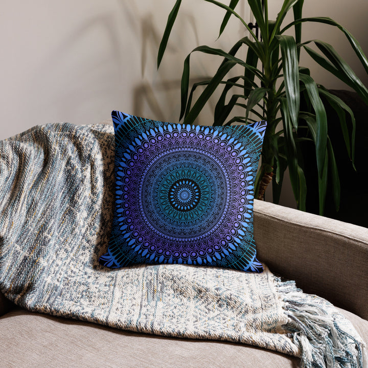 Pillow Case Mandala Henna Design in Turquoise and Pink