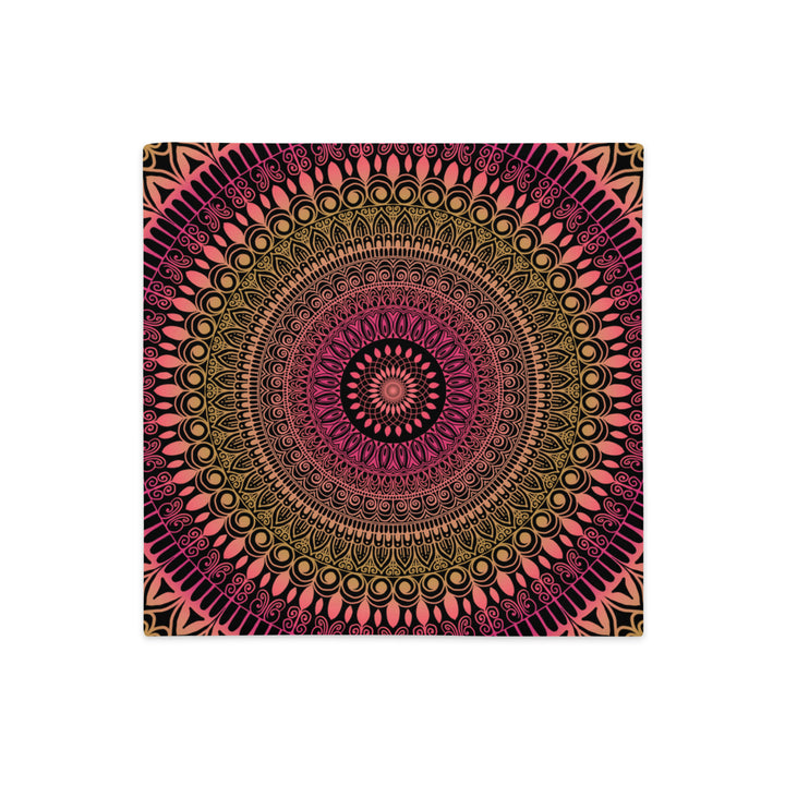 Pillow Case Mandala Henna Design in Olive and Old Pink