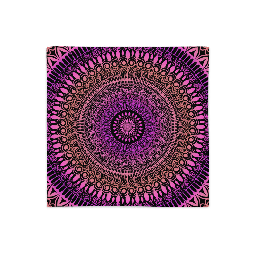 Pillow Case Mandala Henna design in Purple and Pink