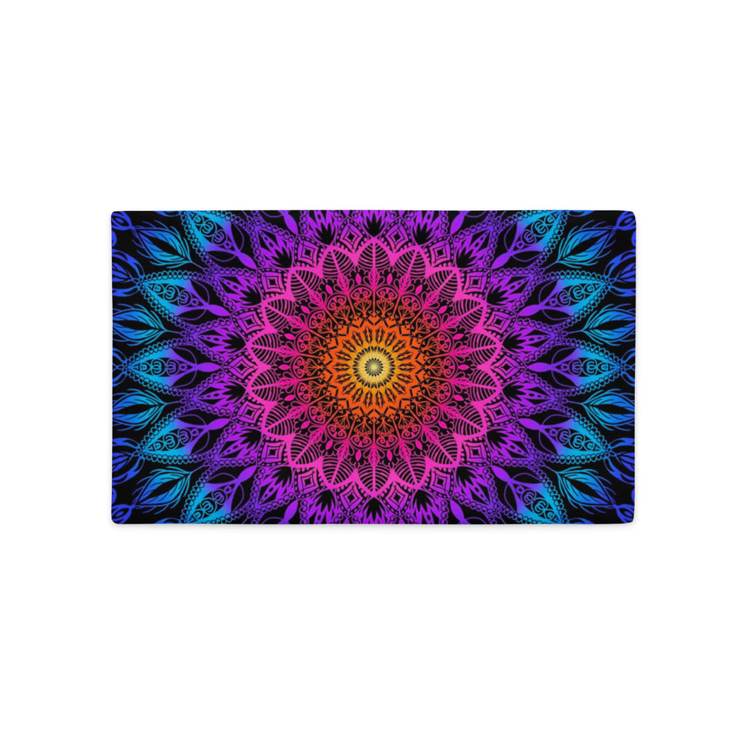 Pillow Case Mandala in Pink, Purple and Turquoise