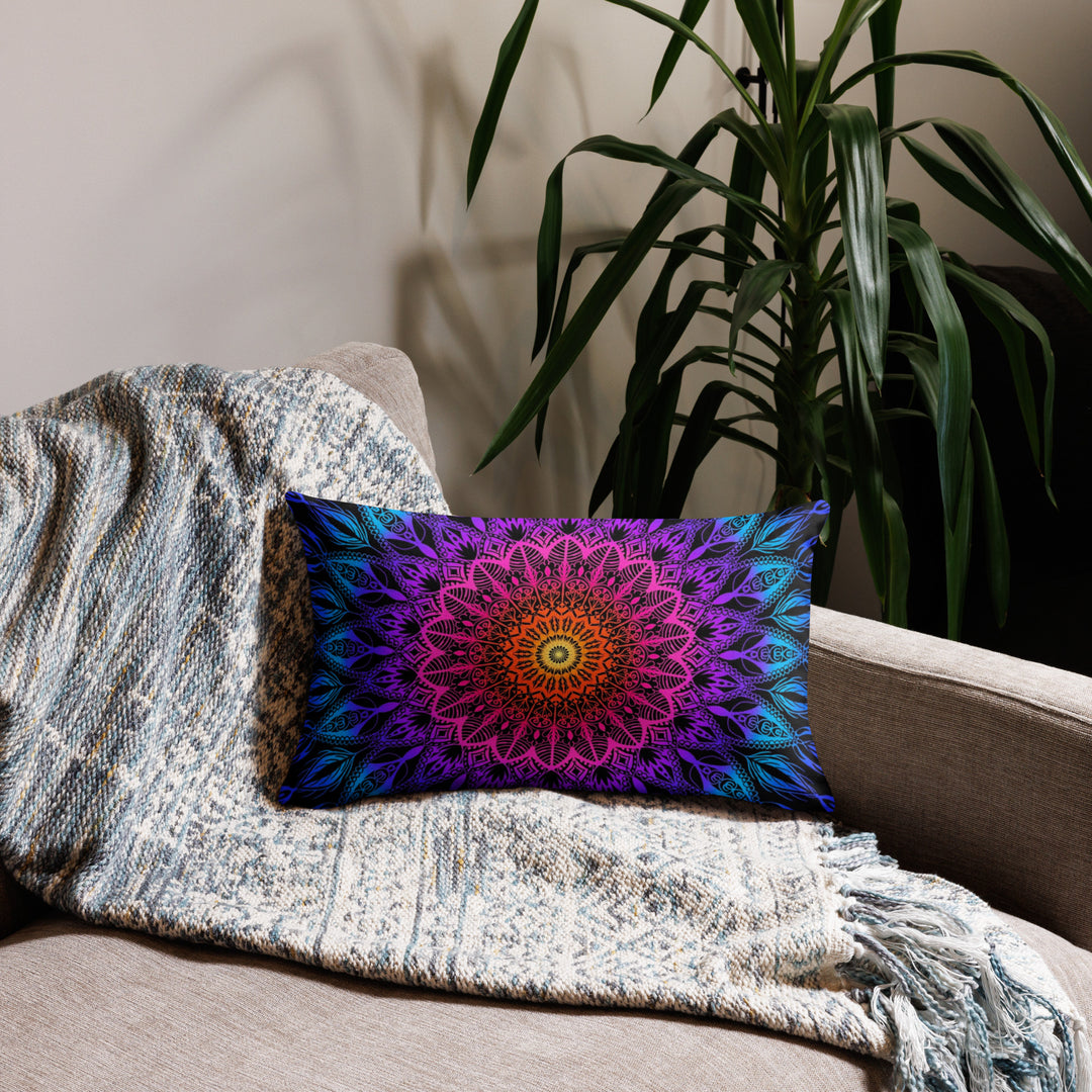 Pillow Case Mandala in Pink, Purple and Turquoise