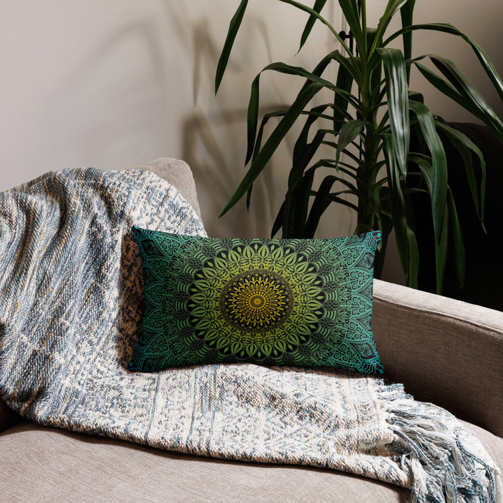 Blue Lagoon Mandala Pillow Cover | Lagoon Pillow Cover | Mandala Stone