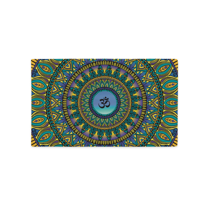 Pillow Case Mandala Ohm in Purple, Blue and Yellow